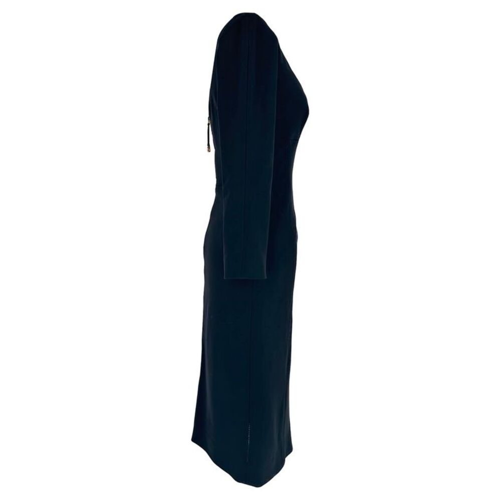 Dolce & Gabbana Long Sleeve Midi Dress in Black Rayon
